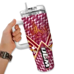 custom louisiana monroe warhawks chevron angle red curved tumbler best selling.webp