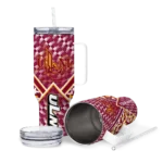 custom louisiana monroe warhawks chevron angle red curved tumbler best selling.webp