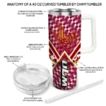 custom louisiana monroe warhawks chevron angle red curved tumbler best selling.webp