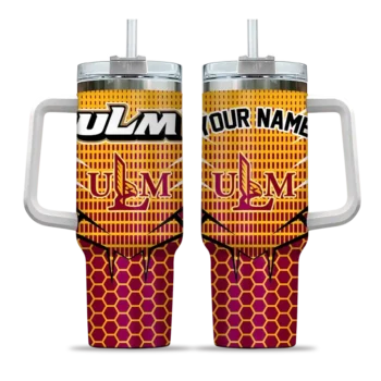 custom louisiana monroe warhawks hex texture red curved tumbler best selling.webp