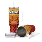 custom louisiana monroe warhawks hex texture red curved tumbler best selling.webp
