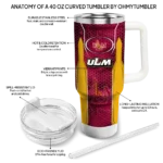 custom louisiana monroe warhawks hexagon armor red curved tumbler best selling.webp