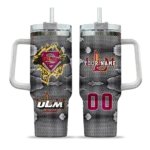custom louisiana monroe warhawks superman shield red gray curved tumbler best selling.webp