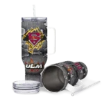 custom louisiana monroe warhawks superman shield red gray curved tumbler best selling.webp