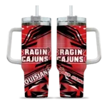 custom louisiana ragin cajuns abstract paths red curved tumbler best selling.webp