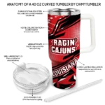 custom louisiana ragin cajuns abstract paths red curved tumbler best selling.webp