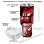 custom louisiana ragin cajuns arrow burst red curved tumbler best selling.webp