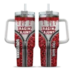 custom louisiana ragin cajuns leopard zipper red curved tumbler best selling.webp