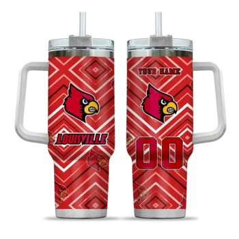 custom louisville cardinals bold diamonds red curved tumbler best selling.webp