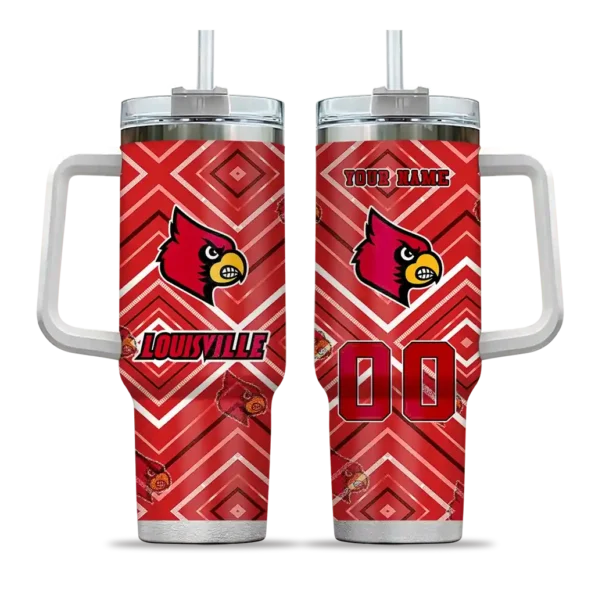 custom louisville cardinals bold diamonds red curved tumbler best selling.webp