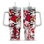 custom louisville cardinals camo mashup red white curved tumbler best selling.webp