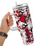 custom louisville cardinals camo mashup red white curved tumbler best selling.webp