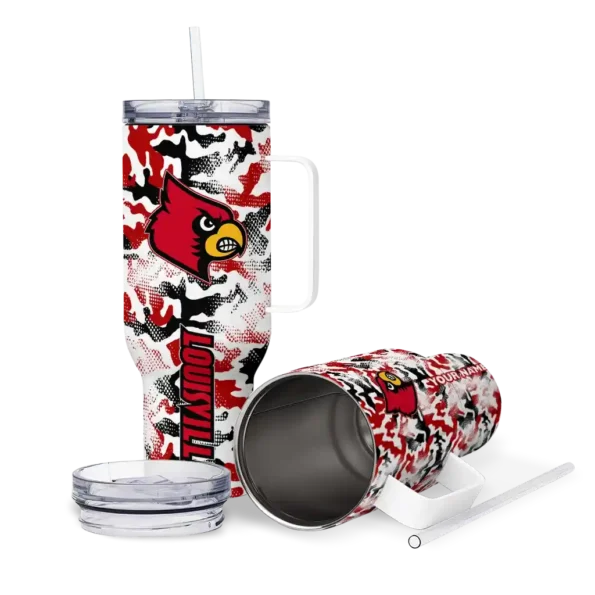 custom louisville cardinals camo mashup red white curved tumbler high quality.webp