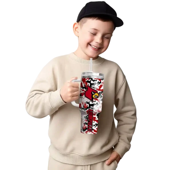 custom louisville cardinals camo mashup red white curved tumbler latest model.webp