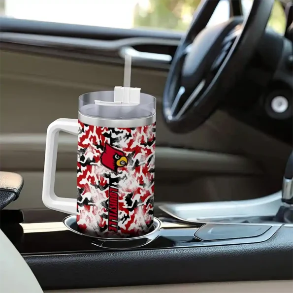 custom louisville cardinals camo mashup red white curved tumbler trendy.webp