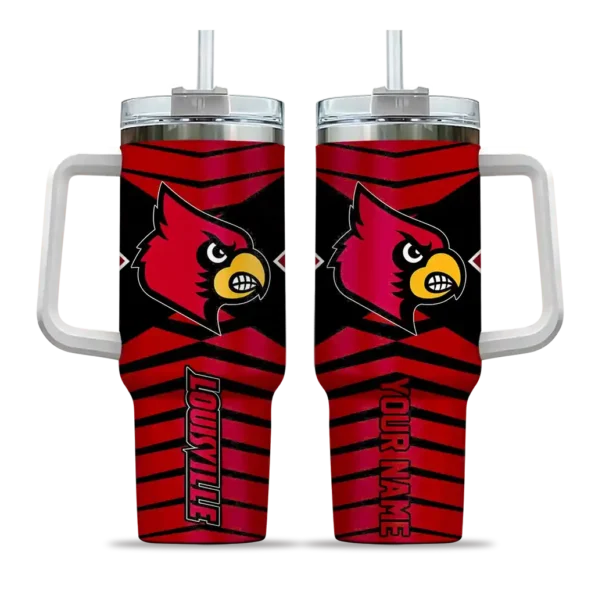 custom louisville cardinals chevron layers red curved tumbler best selling.webp