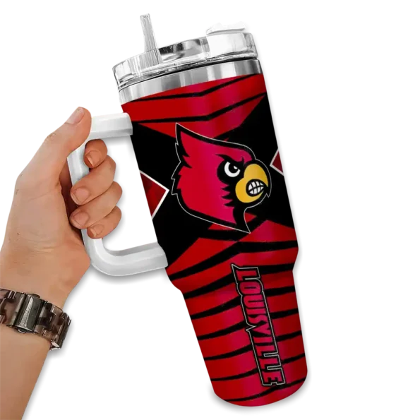 custom louisville cardinals chevron layers red curved tumbler fashion forward.webp