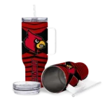 custom louisville cardinals chevron layers red curved tumbler best selling.webp