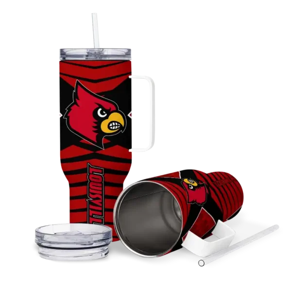 custom louisville cardinals chevron layers red curved tumbler high quality.webp