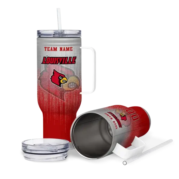 custom louisville cardinals gradient dots red curved tumbler high quality.webp