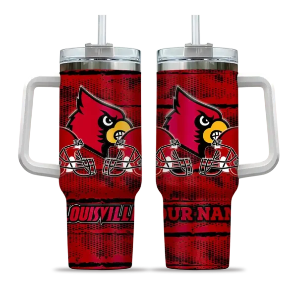 custom louisville cardinals honey streaks red curved tumbler best selling.webp
