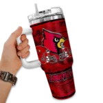 custom louisville cardinals honey streaks red curved tumbler best selling.webp