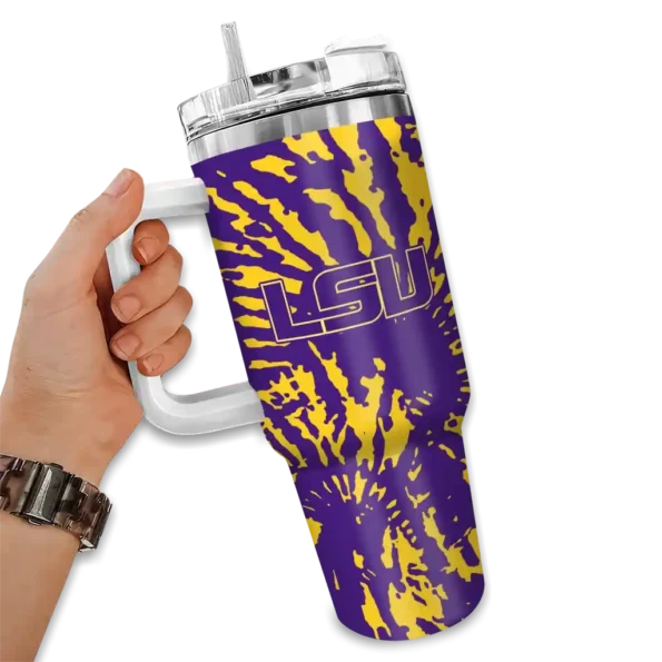 custom lsu tigers burst swirl purple curved tumbler fashion forward.webp