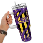 custom lsu tigers claw cut purple black curved tumbler best selling.webp