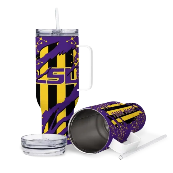 custom lsu tigers claw cut purple black curved tumbler high quality.webp