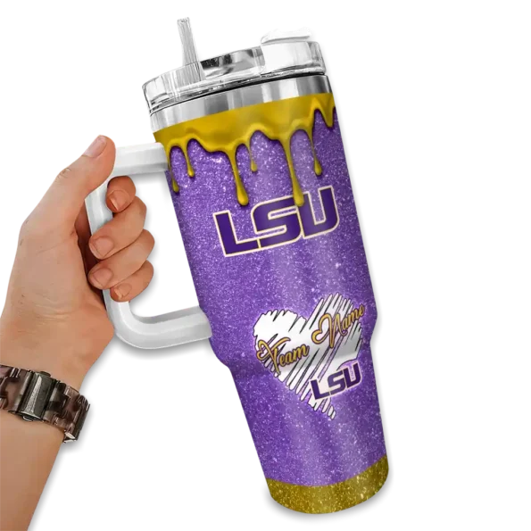 custom lsu tigers heart helmet motif purple curved tumbler fashion forward.webp