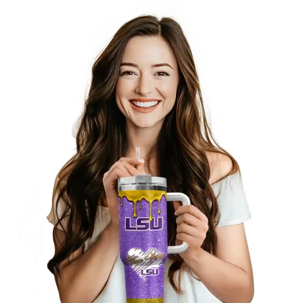 custom lsu tigers heart helmet motif purple curved tumbler premium grade.webp