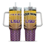 custom lsu tigers hex texture purple curved tumbler best selling.webp