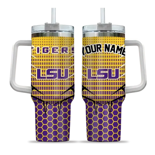 custom lsu tigers hex texture purple curved tumbler best selling.webp