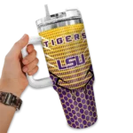 custom lsu tigers hex texture purple curved tumbler best selling.webp