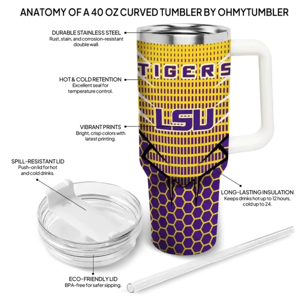 custom lsu tigers hex texture purple curved tumbler new arrival.webp
