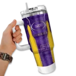 custom lsu tigers hexagon armor purple curved tumbler best selling.webp