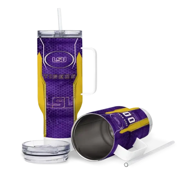custom lsu tigers hexagon armor purple curved tumbler high quality.webp