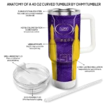 custom lsu tigers hexagon armor purple curved tumbler best selling.webp