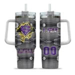 custom lsu tigers superman shield purple gray curved tumbler best selling.webp