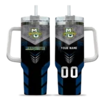 custom marquette golden eagles arrow armor blue black curved tumbler best selling.webp