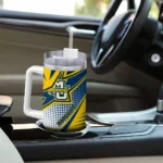 custom marquette golden eagles arrow burst blue curved tumbler best selling.webp