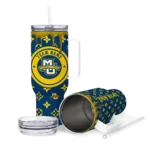 custom marquette golden eagles bullseye drips blue curved tumbler best selling.webp