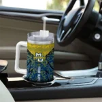 custom marquette golden eagles chevron stripe blue curved tumbler best selling.webp