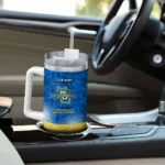 custom marquette golden eagles geometric prism blue curved tumbler best selling.webp