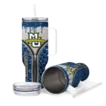 custom marquette golden eagles leopard zipper blue curved tumbler best selling.webp