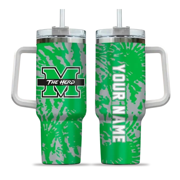 custom marshall thundering herd burst swirl green curved tumbler best selling.webp