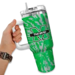 custom marshall thundering herd burst swirl green curved tumbler best selling.webp