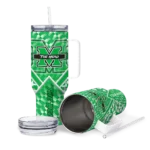 custom marshall thundering herd chevron angle green curved tumbler best selling.webp