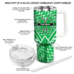 custom marshall thundering herd chevron angle green curved tumbler best selling.webp