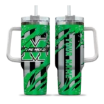 custom marshall thundering herd claw cut green black curved tumbler best selling.webp